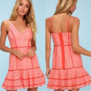 Keepsake | Pink Dreamers Lace Mini Dress NWOT MEDIUM
